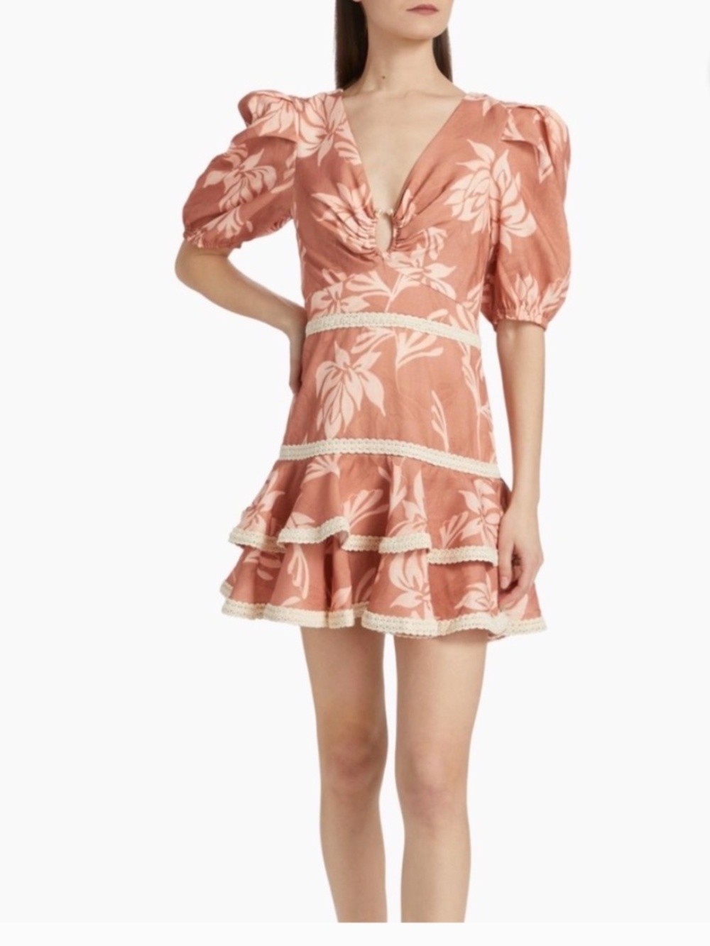 NWT PatBo Artichoke Puff Sleeve Mini Dress size 8